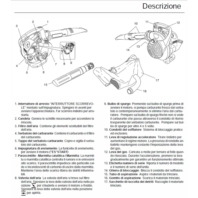 Vendita online Soffiatore aspiratore trituratore